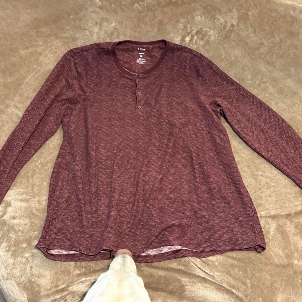 Sonoma Men's Burgundy and Red Shirt